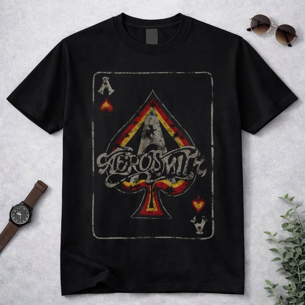 Aerosmith Ace of Spades Vintage Rock Band Graphic Tee | Classic Music Shirt